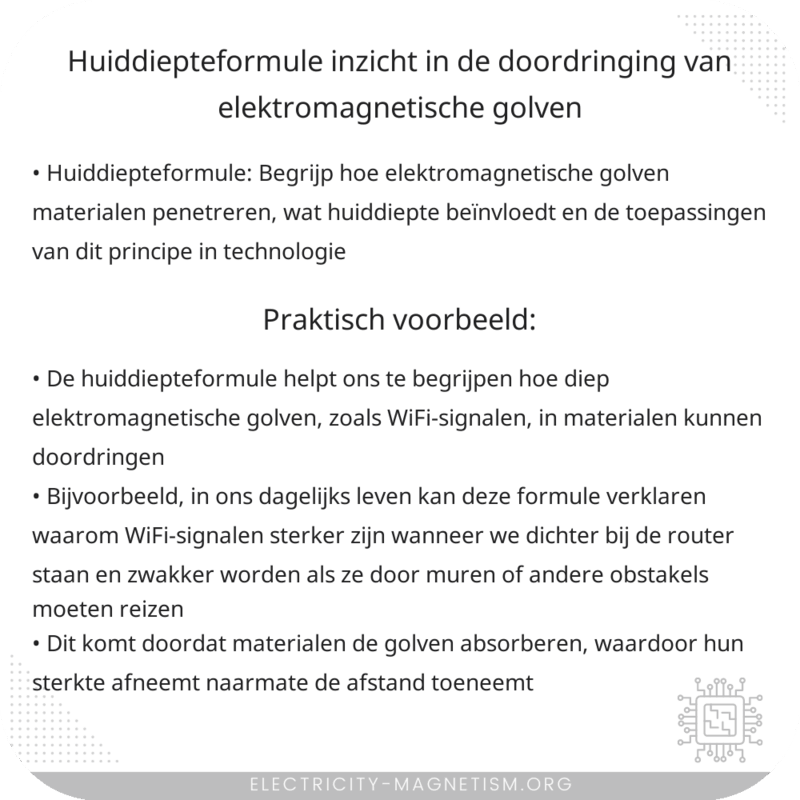 Huiddiepteformule | Inzicht in de Doordringing van Elektromagnetische Golven