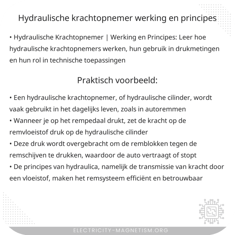 Hydraulische Krachtopnemer | Werking en Principes