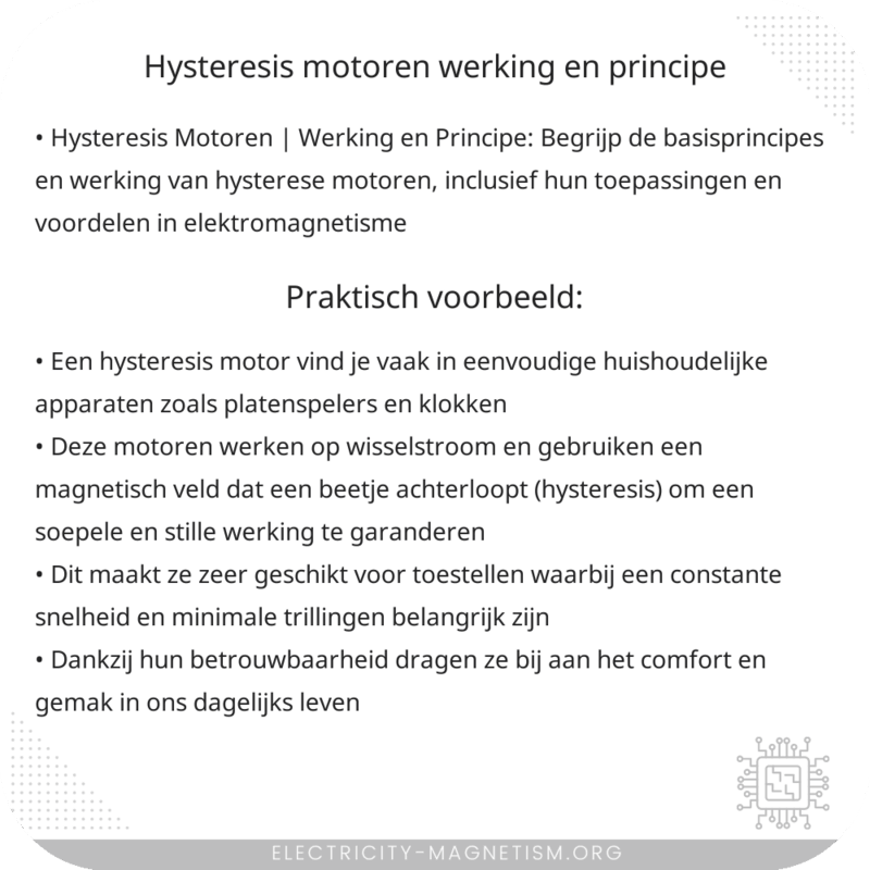 Hysteresis Motoren | Werking en Principe