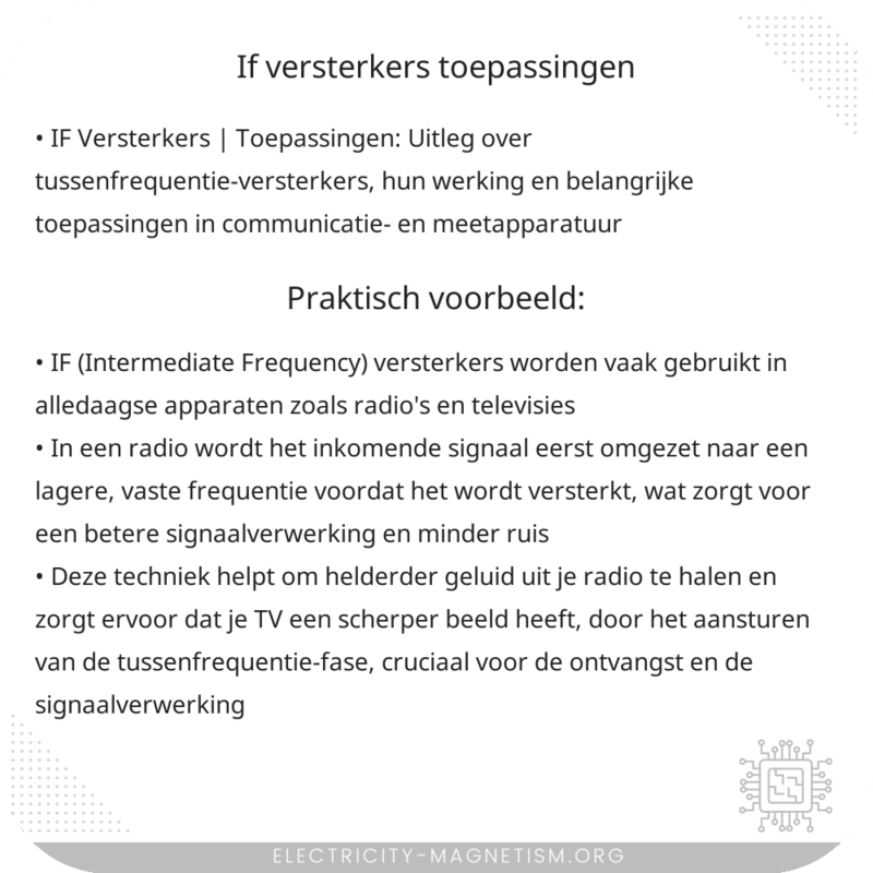 IF Versterkers | Toepassingen