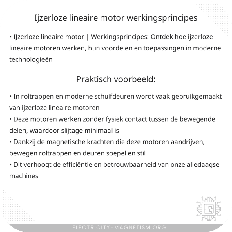 IJzerloze Lineaire Motor | Werkingsprincipes