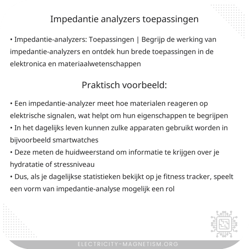 Impedantie-Analyzers | Toepassingen