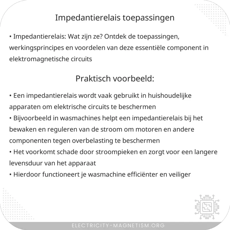 Impedantierelais | Toepassingen