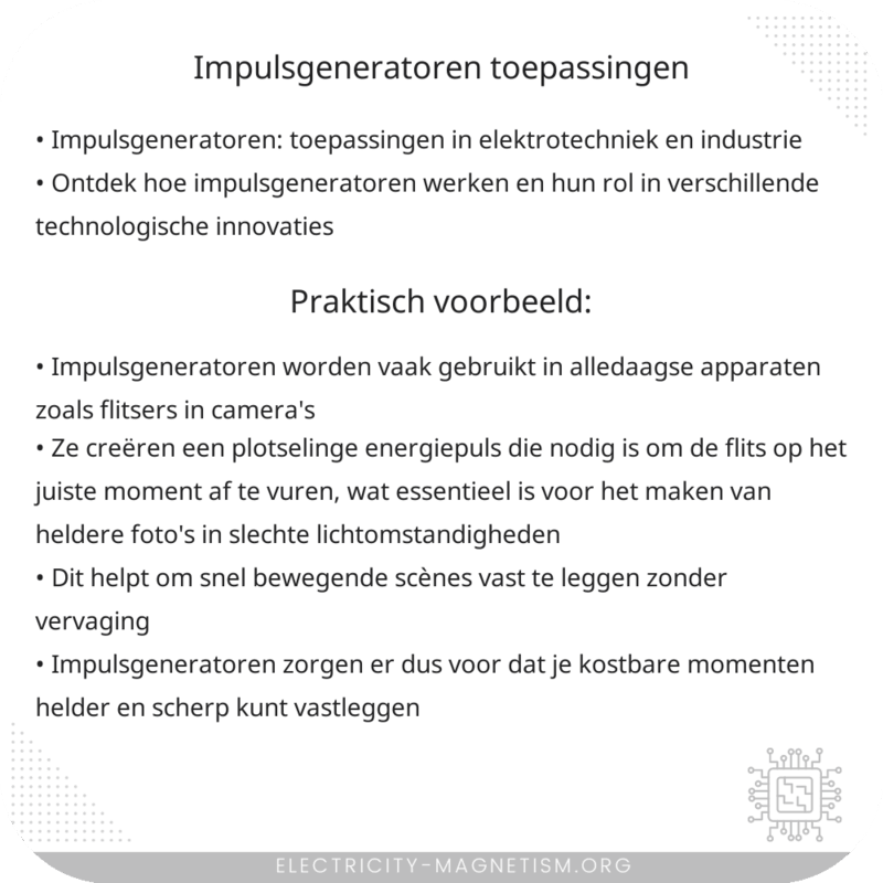 Impulsgeneratoren | Toepassingen