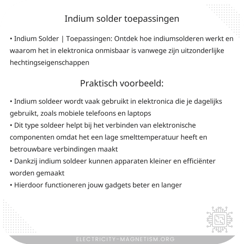 Indium Solder | Toepassingen