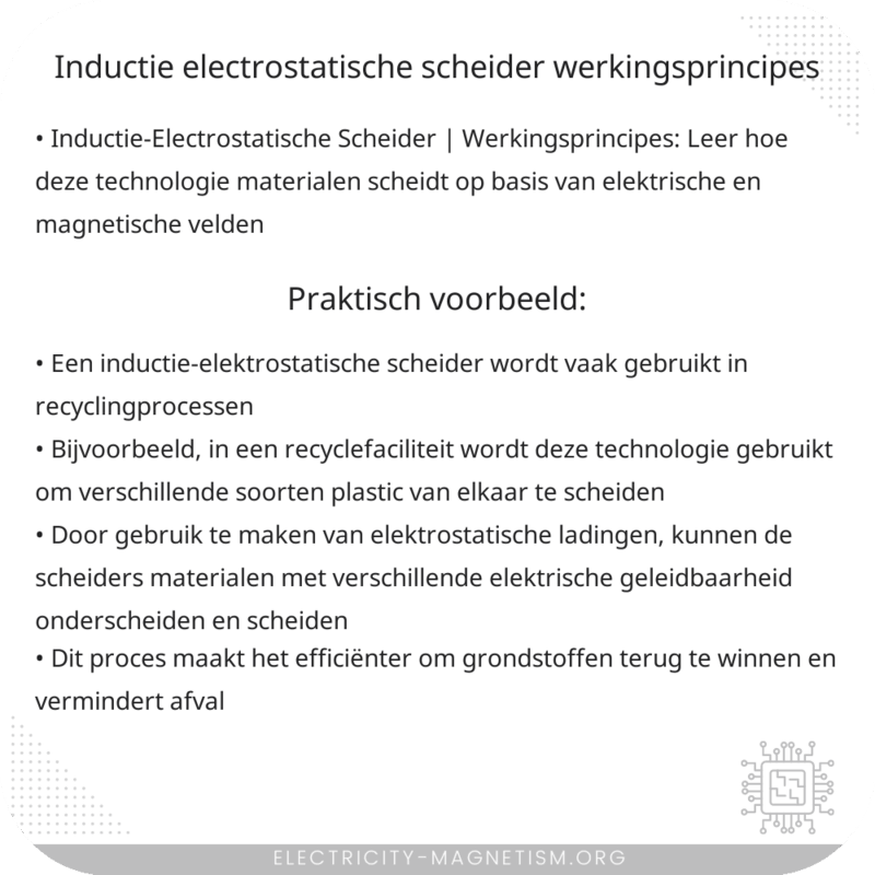 Inductie-Electrostatische Scheider | Werkingsprincipes