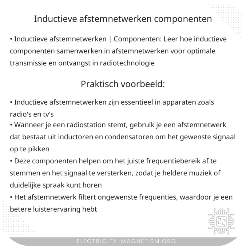 Inductieve Afstemnetwerken | Componenten