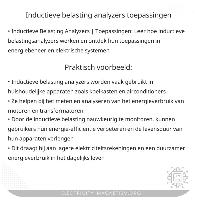Inductieve Belasting Analyzers | Toepassingen
