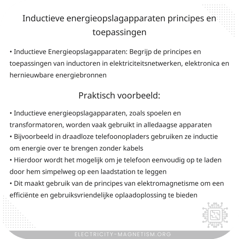 Inductieve Energieopslagapparaten | Principes en Toepassingen