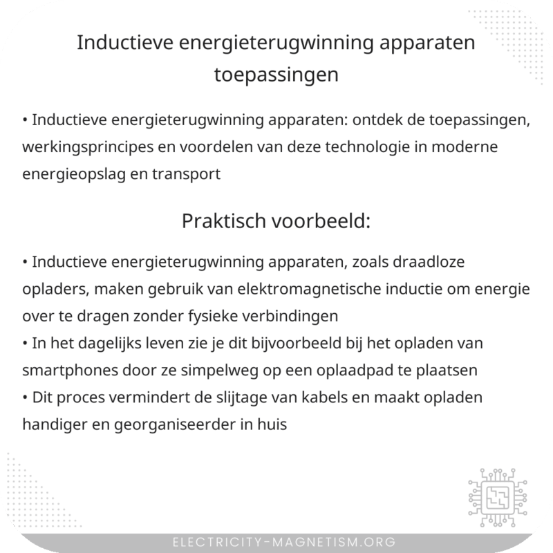 Inductieve Energieterugwinning Apparaten | Toepassingen
