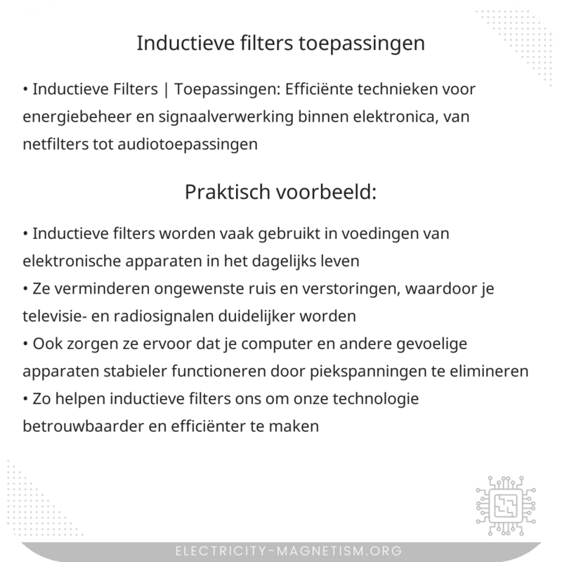 Inductieve Filters | Toepassingen