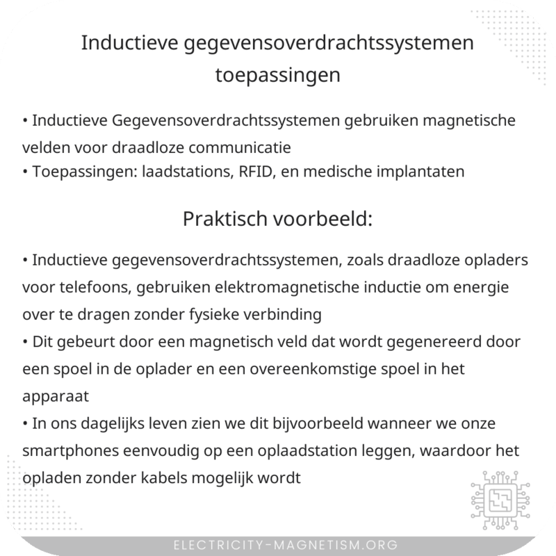 Inductieve Gegevensoverdrachtssystemen | Toepassingen