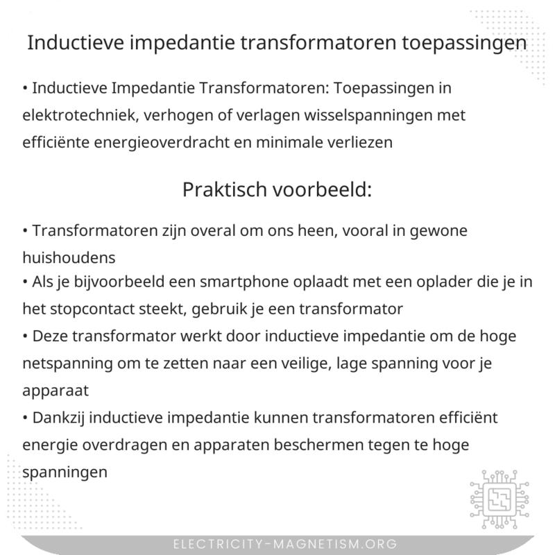 Inductieve Impedantie Transformatoren | Toepassingen