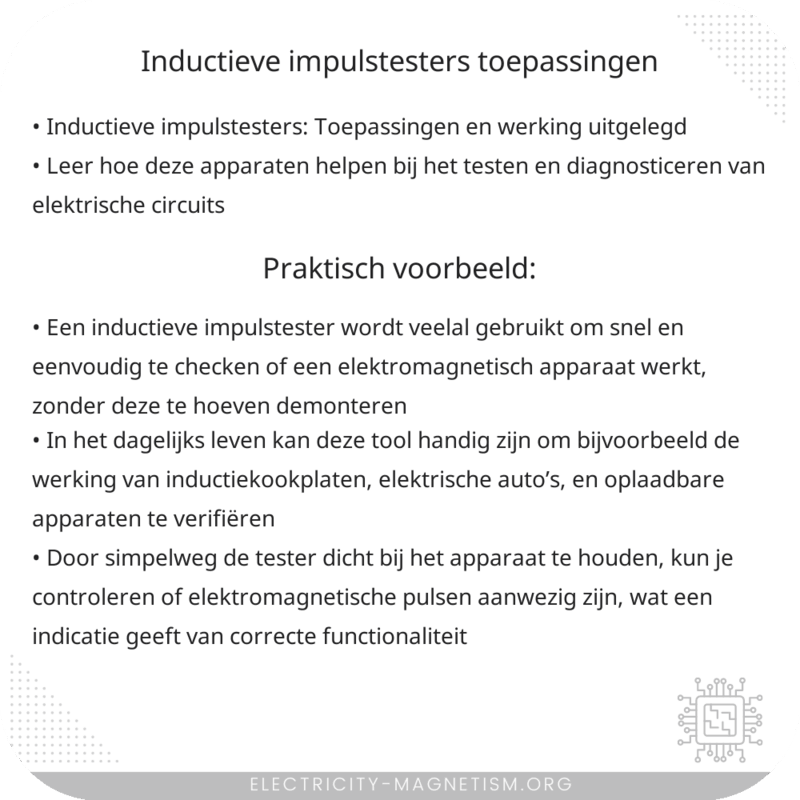 Inductieve Impulstesters | Toepassingen