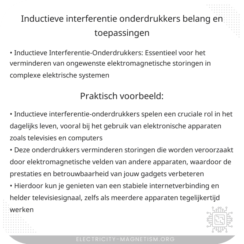 Inductieve Interferentie-Onderdrukkers | Belang en Toepassingen