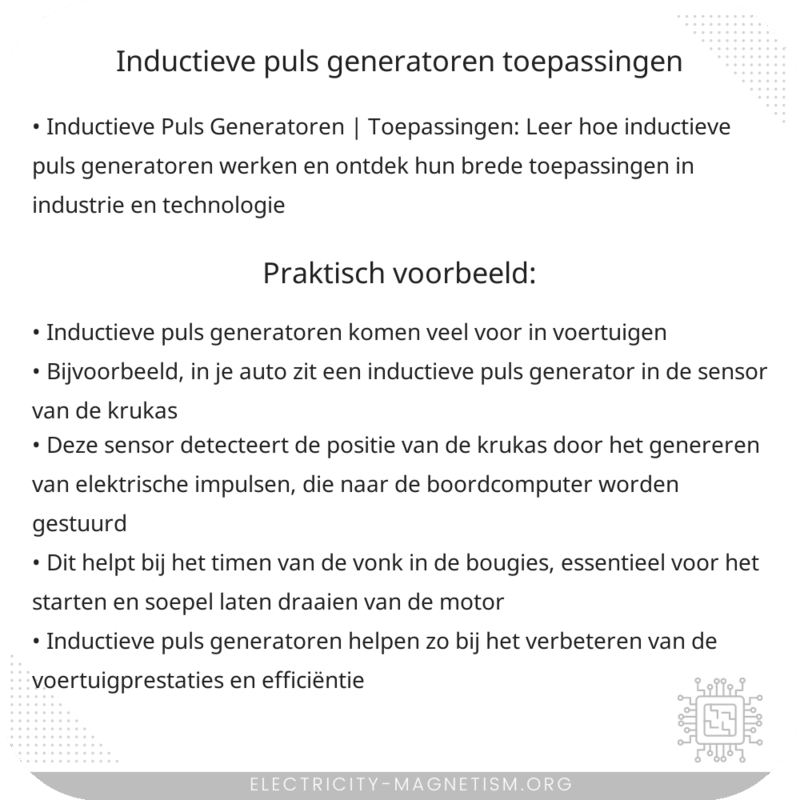 Inductieve Puls Generatoren | Toepassingen