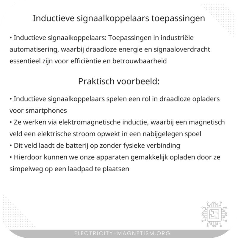 Inductieve Signaalkoppelaars | Toepassingen