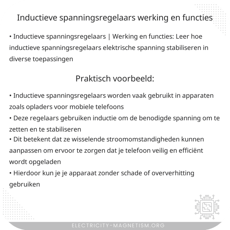 Inductieve Spanningsregelaars | Werking en Functies