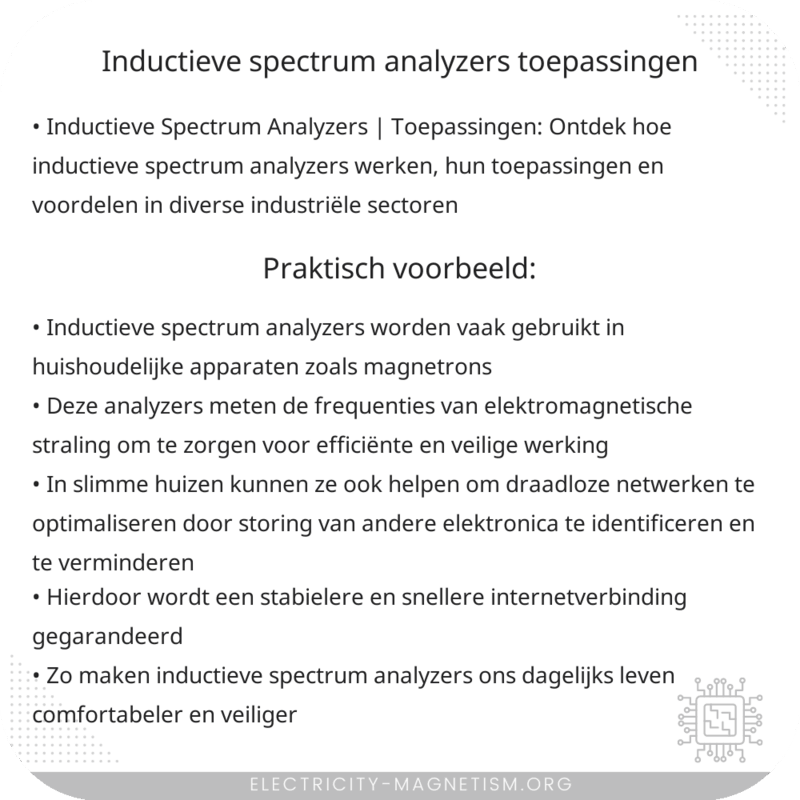 Inductieve Spectrum Analyzers | Toepassingen