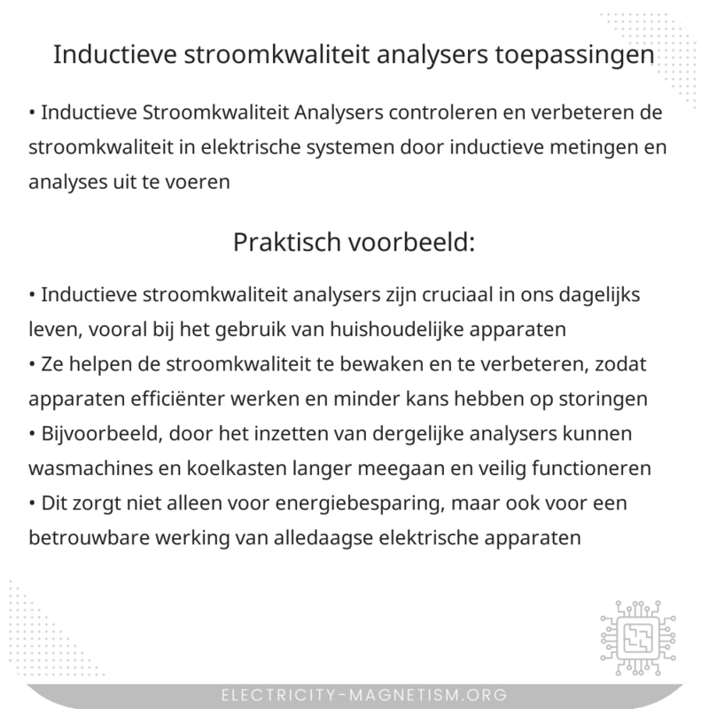 Inductieve Stroomkwaliteit Analysers | Toepassingen