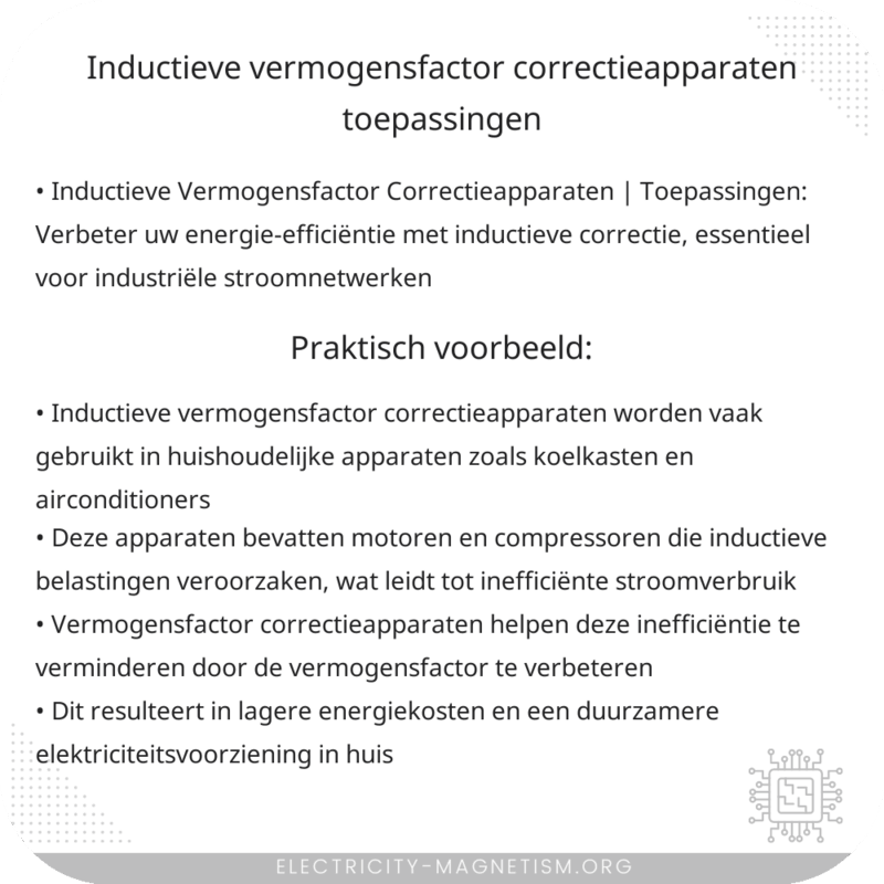 Inductieve Vermogensfactor Correctieapparaten | Toepassingen