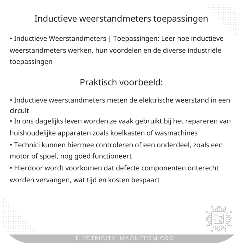 Inductieve Weerstandmeters | Toepassingen
