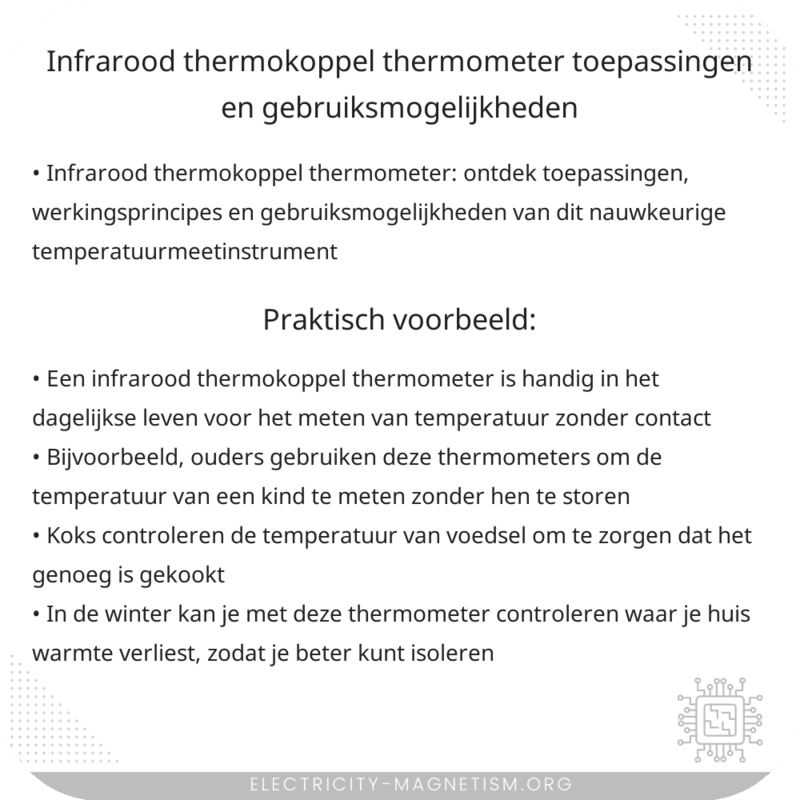 Infrarood Thermokoppel Thermometer | Toepassingen en Gebruiksmogelijkheden
