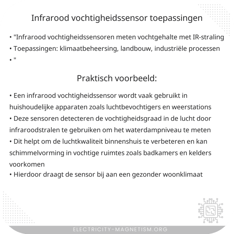 Infrarood Vochtigheidssensor | Toepassingen