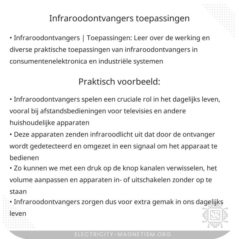 Infraroodontvangers | Toepassingen