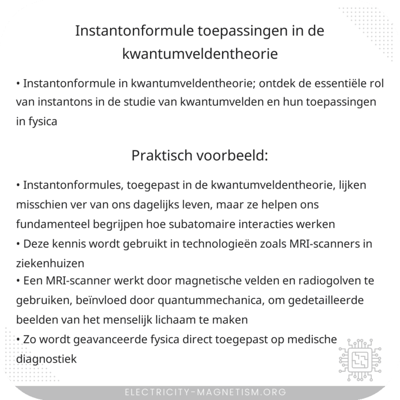 Instantonformule | Toepassingen in de Kwantumveldentheorie