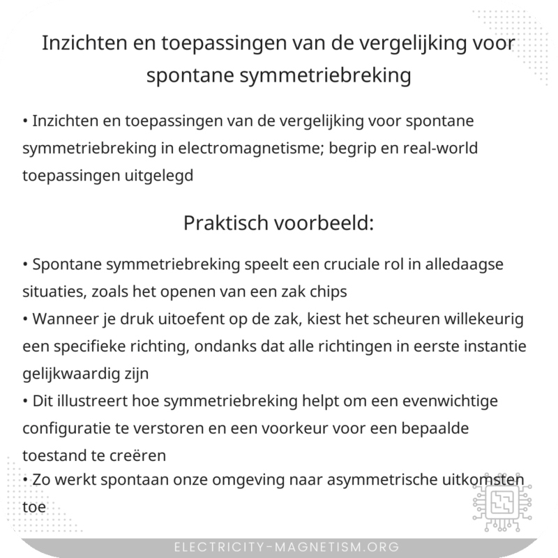 Inzichten en Toepassingen van de Vergelijking voor Spontane Symmetriebreking