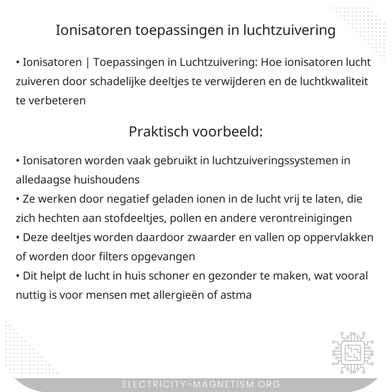 Ionisatoren | Toepassingen in Luchtzuivering