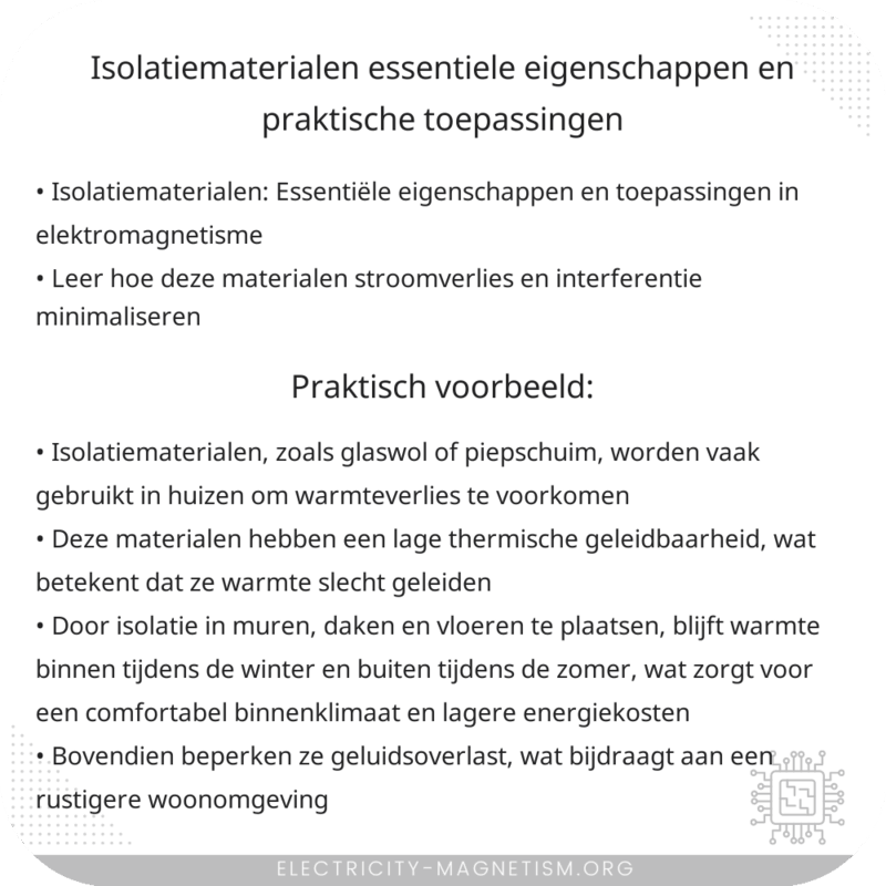 Isolatiematerialen | Essentiële Eigenschappen en Praktische Toepassingen