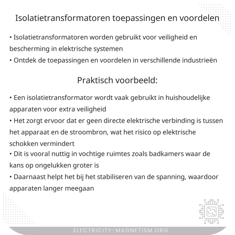 Isolatietransformatoren | Toepassingen en Voordelen