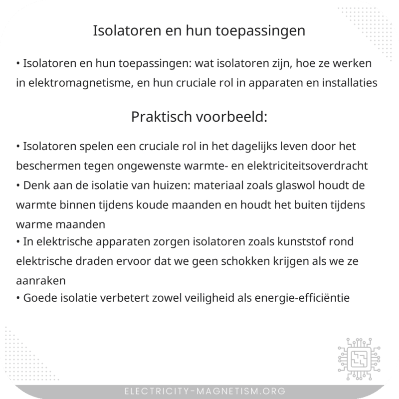 Isolatoren en hun Toepassingen