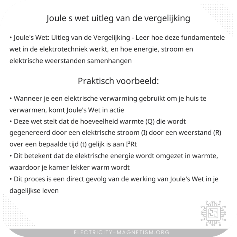 Joule's Wet: Uitleg van de Vergelijking