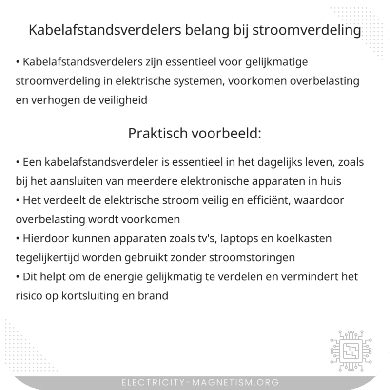Kabelafstandsverdelers | Belang Bij Stroomverdeling