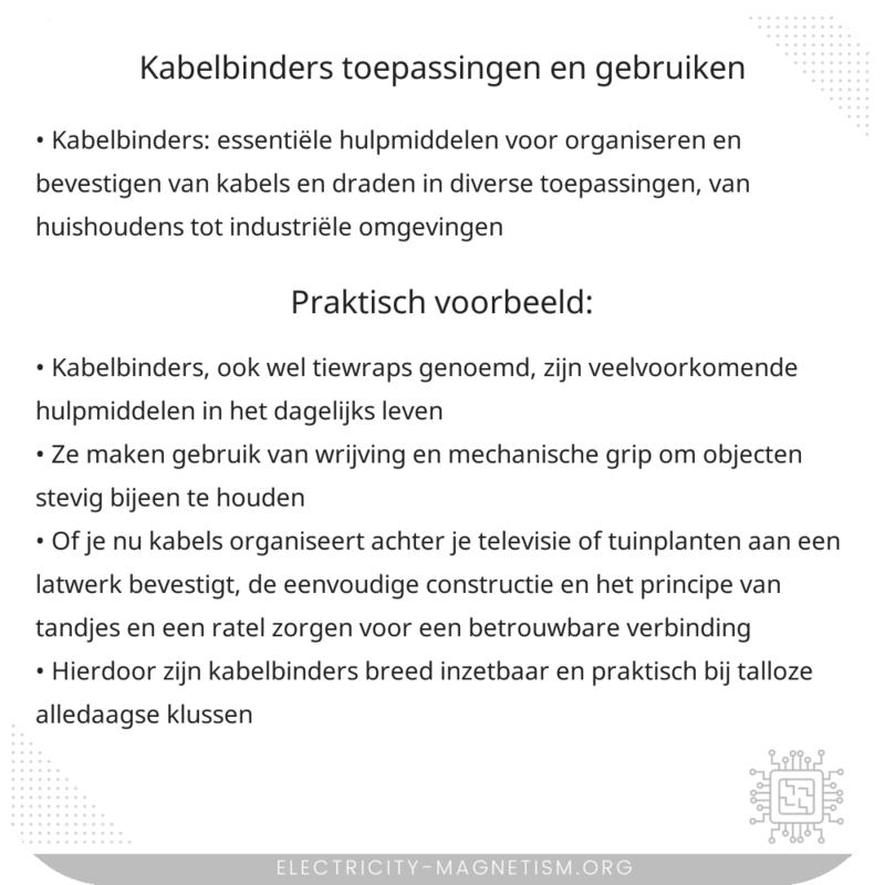 Kabelbinders | Toepassingen en Gebruiken