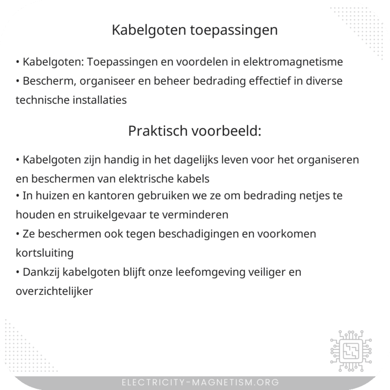 Kabelgoten | Toepassingen