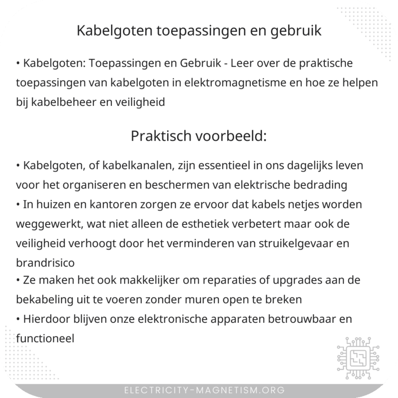 Kabelgoten: Toepassingen en Gebruik