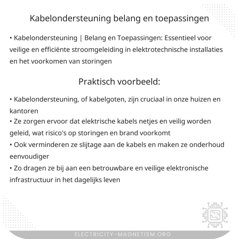 Kabelondersteuning | Belang en Toepassingen