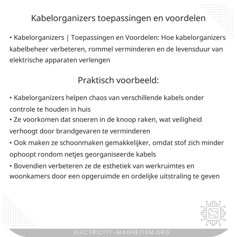 Kabelorganizers | Toepassingen en Voordelen