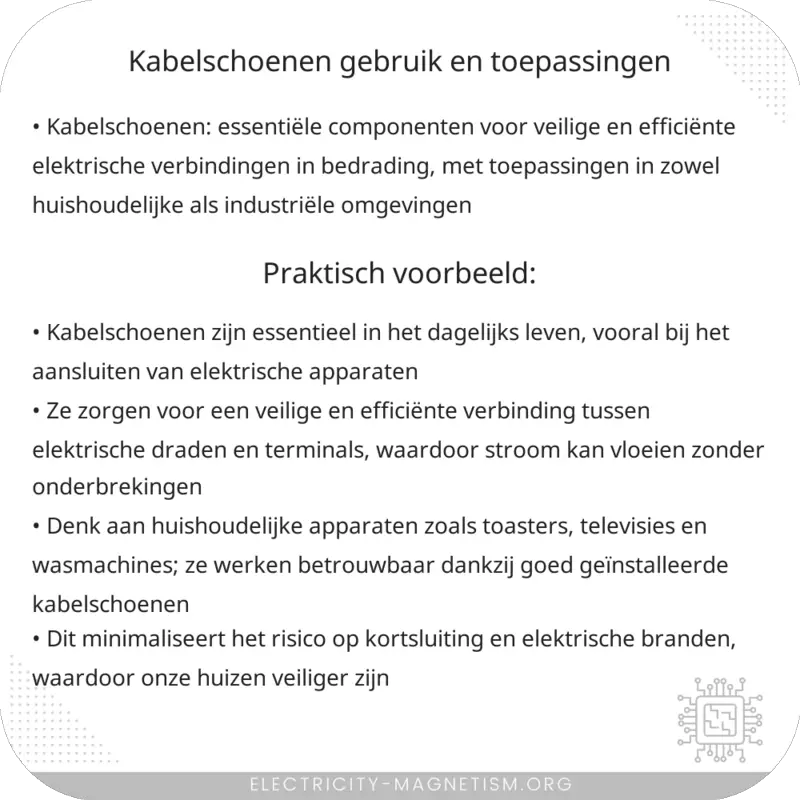 Kabelschoenen | Gebruik en Toepassingen