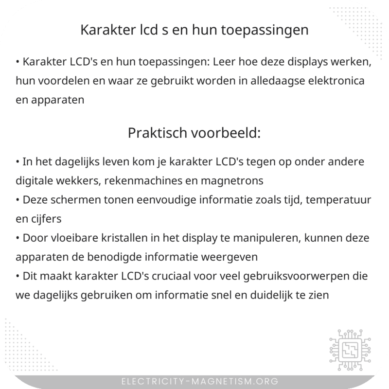 Karakter LCD's en hun Toepassingen