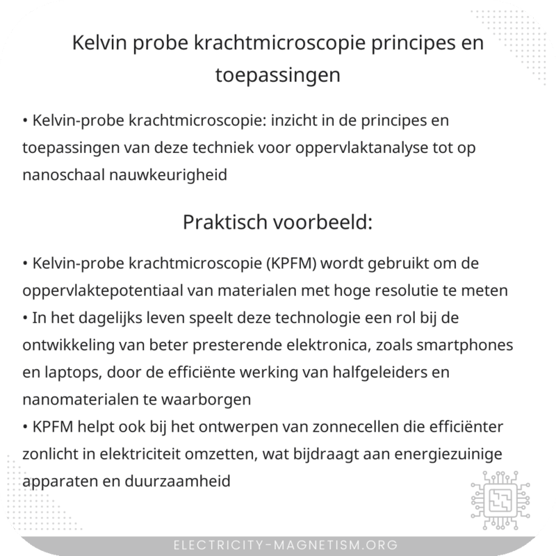 Kelvin-probe krachtmicroscopie | Principes en Toepassingen