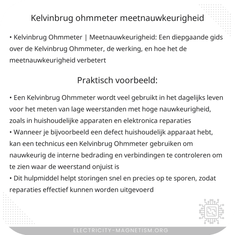 Kelvinbrug Ohmmeter | Meetnauwkeurigheid