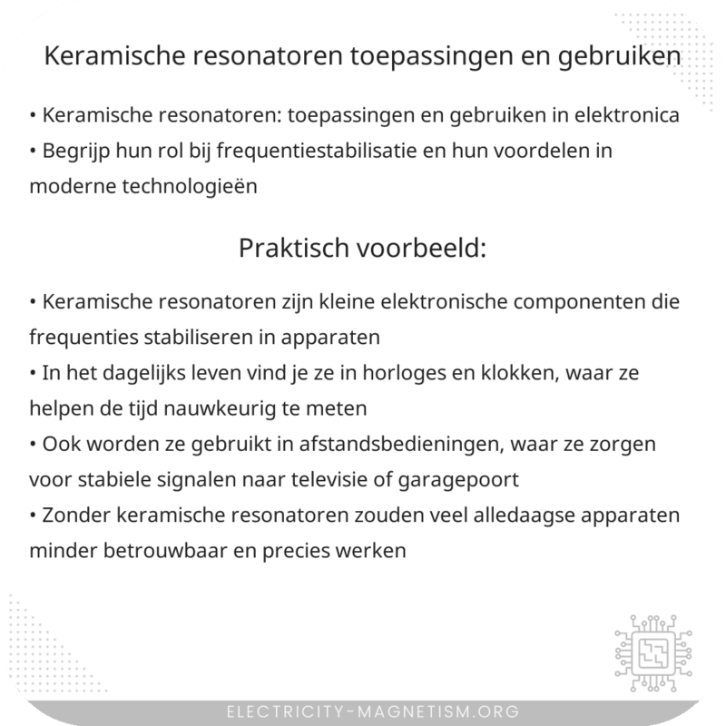 Keramische Resonatoren | Toepassingen en Gebruiken