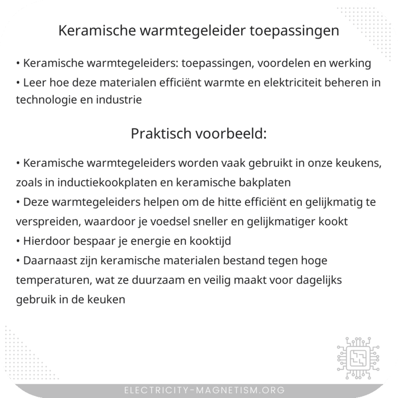 Keramische Warmtegeleider | Toepassingen