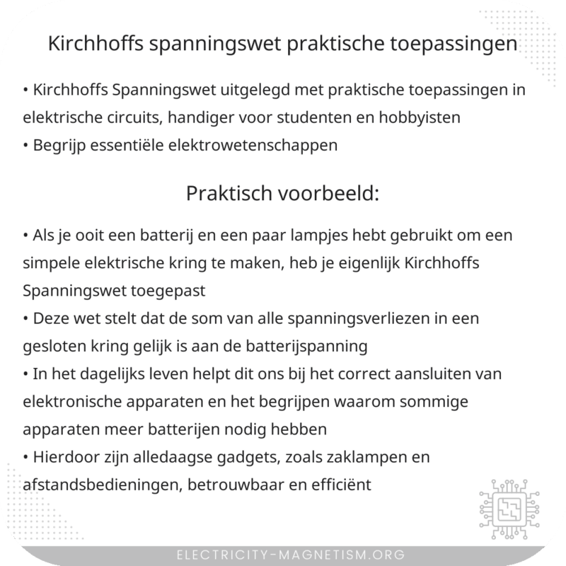 Kirchhoffs Spanningswet | Praktische Toepassingen