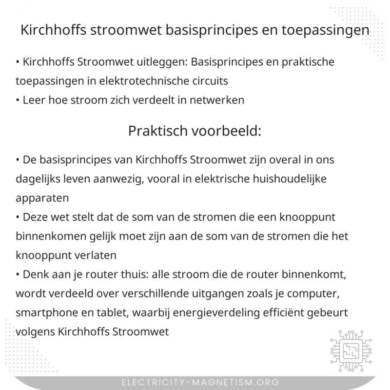 Kirchhoffs Stroomwet | Basisprincipes en Toepassingen